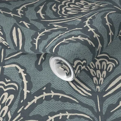 Spoonflower Pre-pasted Wallpaper Maisey Denim 2' X 12' Removable In Blue