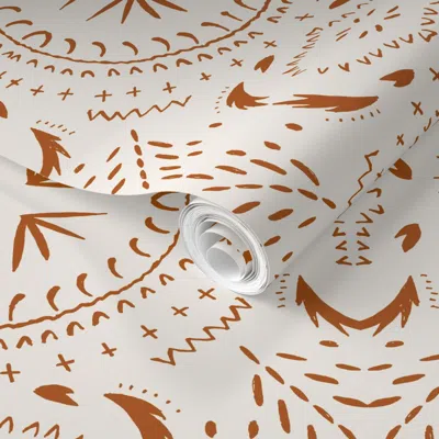 Spoonflower Pre-pasted Wallpaper Mandala Sandstone Light 2' X 12' Removable