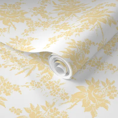 Spoonflower Pre-pasted Wallpaper Maris Buttercup 1 2' X 12' Removable In Yellow