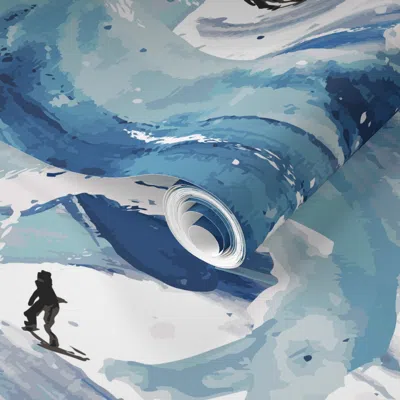 Spoonflower Pre-pasted Wallpaper Mavericks - Jumbo 2' X 12' Removable In Multi