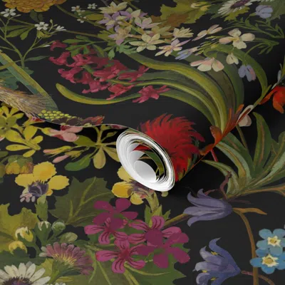 Spoonflower Pre-pasted Wallpaper Meadow Bank 2' X 12' Removable
