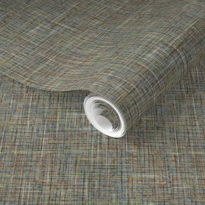 Spoonflower Pre-pasted Wallpaper Mid Century Modern Barkcloth Gray 2' X 12' Removable In Multi