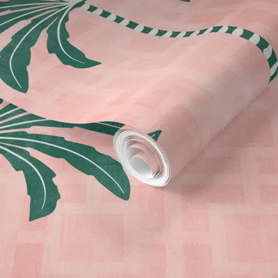 Spoonflower Pre-pasted Wallpaper Mid Century Palms 2' X 12' Removable