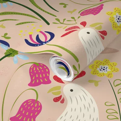 Spoonflower Pre-pasted Wallpaper Midsommar Night's Dream 2' X 12' Removable