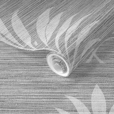 Spoonflower Pre-pasted Wallpaper Millennial Palm - Rustic-white On Light Gray Grasscloth  Removable