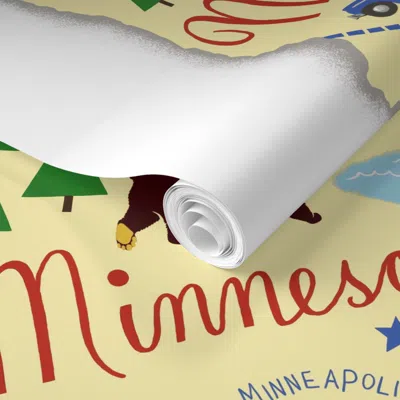 Spoonflower Pre-pasted Wallpaper Minnesota 2' X 12' Removable
