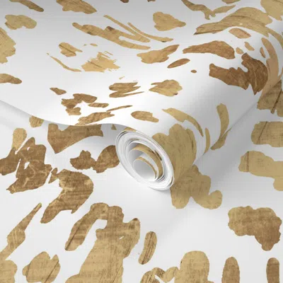 Spoonflower Pre-pasted Wallpaper Mod Animal Hide-shimmer 2' X 12' Removable In Multi
