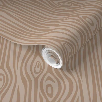 Spoonflower Pre-pasted Wallpaper Mod Grain - Browns 2' X 12' Removable