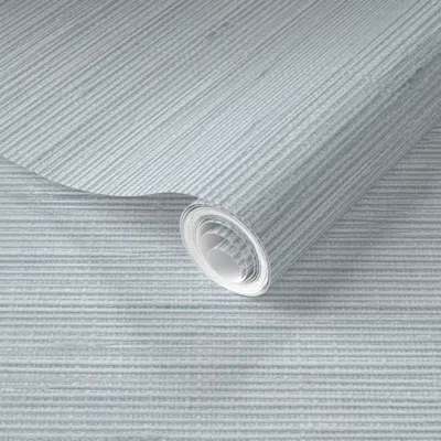 Spoonflower Pre-pasted Wallpaper Modern Grasscloth Texture In Light Mist Blue  Removable