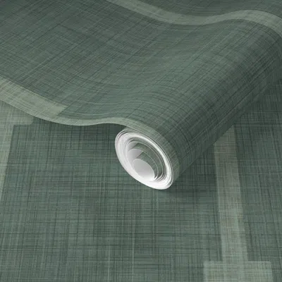 Spoonflower Pre-pasted Wallpaper Modern Mid Century Groovy Stripes Moody Cabincore Woodland Green 2' X 12' Remov