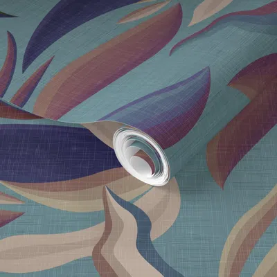 Spoonflower Pre-pasted Wallpaper Moody Tropical Plants - Vintage Nature / Large 2' X 12' Removable