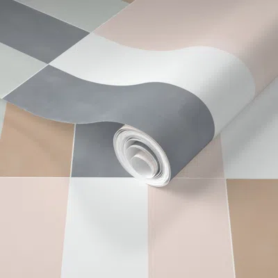 Spoonflower Pre-pasted Wallpaper Muted Pastel Tiles 02  Removable In Multi