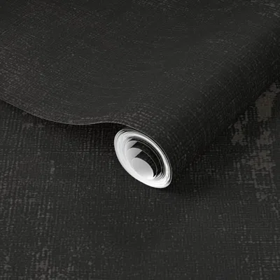 Spoonflower Pre-pasted Wallpaper Natural History Black Linen 2' X 12' Removable
