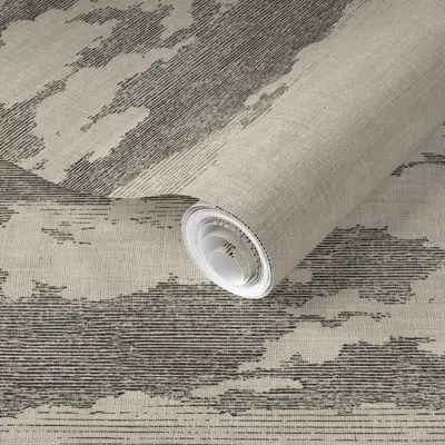 Spoonflower Pre-pasted Wallpaper Natural History Halloween Gauze Skyline Small 2' X 12' Removable