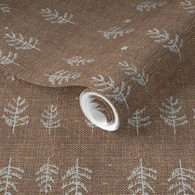 Spoonflower Pre-pasted Wallpaper Night Forest (burnt Umber) 2' X 12' Removable
