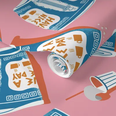 Spoonflower Pre-pasted Wallpaper Nyc Coffee Cup-venti (updated) 2' X 12' Removable