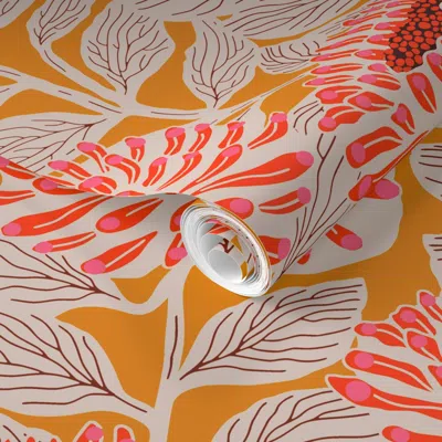 Spoonflower Pre-pasted Wallpaper Oasis Garden 2' X 12' Removable