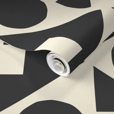 Spoonflower Pre-pasted Wallpaper Offline No. 5 Blk 2' X 12' Removable