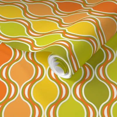 Spoonflower Pre-pasted Wallpaper Ogee Mama 2' X 12' Removable