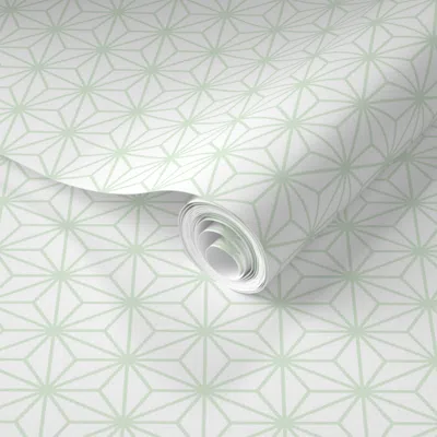 Spoonflower Pre-pasted Wallpaper Origami Style - Mint Hex  Removable In Multi
