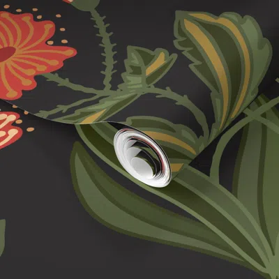 Spoonflower Pre-pasted Wallpaper Panel 1 Floral Mural - Must Purchase Panels 1 & 2 To Create Repeat 2' X 12' Rem