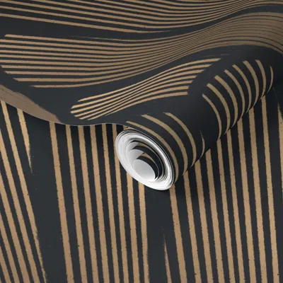 Spoonflower Pre-pasted Wallpaper Pauline (gold)  Removable