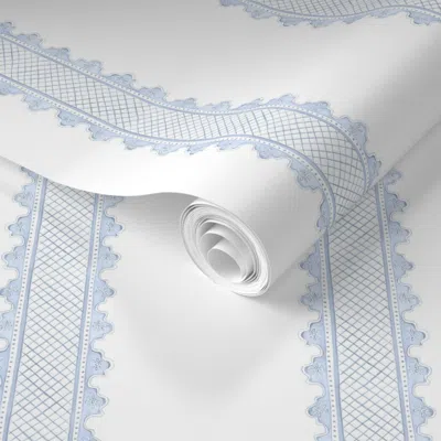 Spoonflower Pre-pasted Wallpaper Petite Clarabelle Soft Blue3 2' X 12' Removable