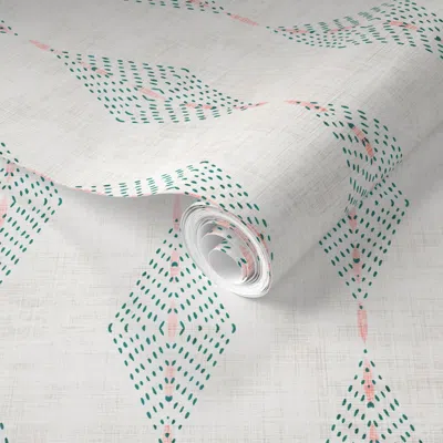 Spoonflower Pre-pasted Wallpaper Petra Diamond 2' X 12' Removable