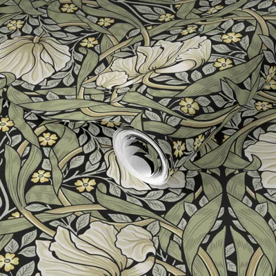 Spoonflower Pre-pasted Wallpaper Pimpernel William Morris Heritage Elegant Glamour & Cottage Flowers Deco 2' X 1