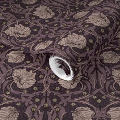 Spoonflower Pre-pasted Wallpaper Pimpernel William Morris Heritage Elegant Glamour & Cottage Flowers Deco 2' X 1