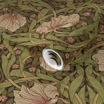 Spoonflower Pre-pasted Wallpaper Pimpernel William Morris Heritage Elegant Glamour & Cottage Flowers Deco 2' X 1