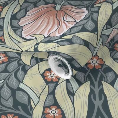 Spoonflower Pre-pasted Wallpaper Pimpernel William Morris Heritage Glamour & Cottage Flowers Deco 2' X 12' Remov