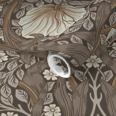 Spoonflower Pre-pasted Wallpaper Pimpernel William Morris Heritage Glamour & Cottage Flowers Deco 2' X 12' Remov