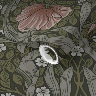 Spoonflower Pre-pasted Wallpaper Pimpernel William Morris Heritage Glamour & Cottage Flowers Deco 2' X 12' Remov