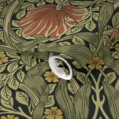 Spoonflower Pre-pasted Wallpaper Pimpernel William Morris Heritage Glamour & Cottage Flowers Deco 2' X 12' Remov