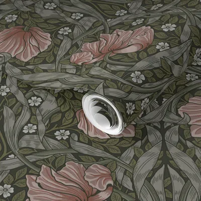 Spoonflower Pre-pasted Wallpaper Pimpernel William Morris-elegant Heritage Glamour & Cottage Flowers Deco 2' X 1
