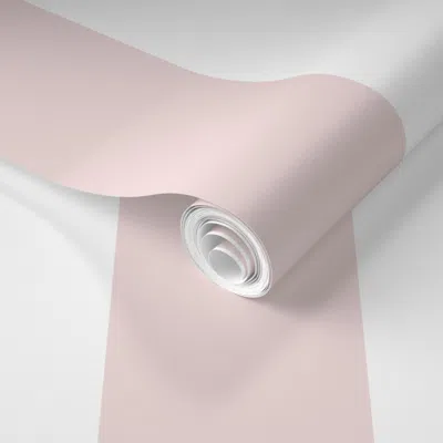 Spoonflower Pre-pasted Wallpaper Pink And White Bold Stripe 2' X 12' Removable