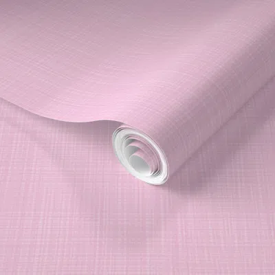 Spoonflower Pre-pasted Wallpaper Pink Cross Hatch Solid 2' X 12' Removable