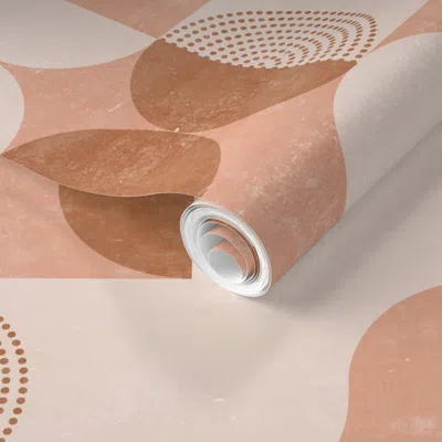 Spoonflower Pre-pasted Wallpaper Pink Geometry  Removable