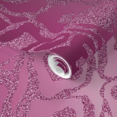 Spoonflower Peel And Stick Wallpaper Pink Python Luxe Glitter 2' X 12' Removable In Multi
