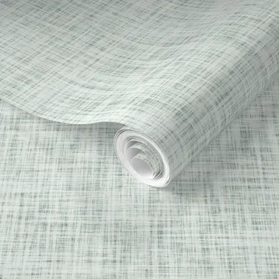 Spoonflower Pre-pasted Wallpaper Pistachio Linen 2' X 12' Removable