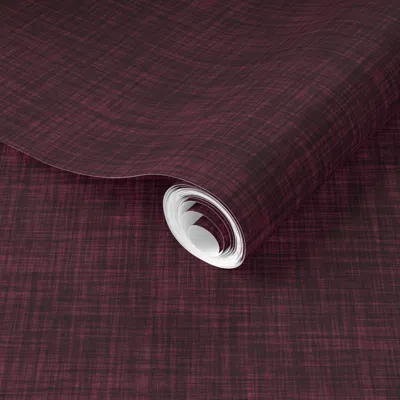 Spoonflower Pre-pasted Wallpaper Plum Linen No. 1 2' X 12' Removable