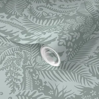 Spoonflower Pre-pasted Wallpaper Pnw Forest Misty Green 2' X 12' Removable