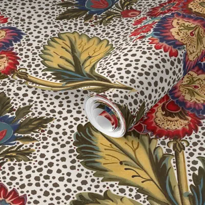 Spoonflower Pre-pasted Wallpaper Primrose Print Red 2' X 12' Removable In Multi