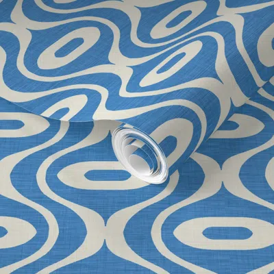 Spoonflower Pre-pasted Wallpaper Raindrop Linen 2' X 12' Removable