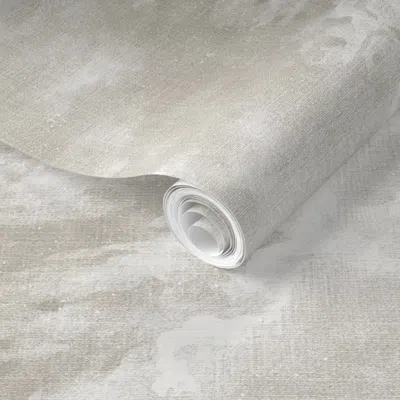 Spoonflower Pre-pasted Wallpaper Relax On Cloud 11 - White And Warm Gray - Large Scale 2' X 12' Removable