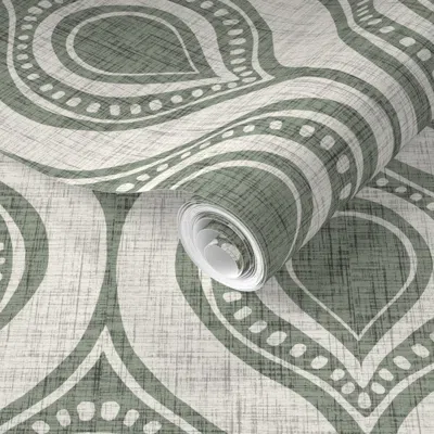 Spoonflower Pre-pasted Wallpaper Relic - Desert Sage - Large Scale 2' X 12' Removable