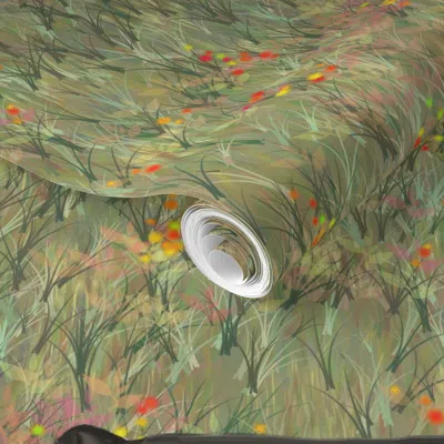 Spoonflower Pre-pasted Wallpaper Rottweiler On Wildflower Field For Pillow 2' X 12' Removable