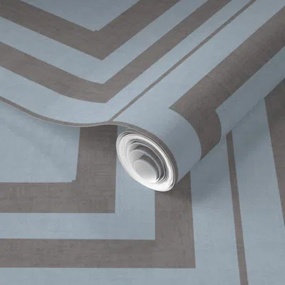 Spoonflower Pre-pasted Wallpaper Royal Check Organic Geometric Squares - Abstract Monochrome Black And Blue 2' X