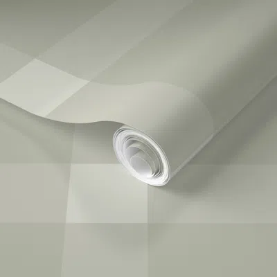 Spoonflower Pre-pasted Wallpaper Sage Green Plaid - Benjamin Moore October Mist 2' X 12' Removable